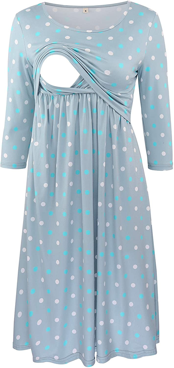 Women's Nursing Dress Short \u0026 3/4 Long Sleeve Casual Breastfeeding Dresses  with Pockets | Walmart Canada